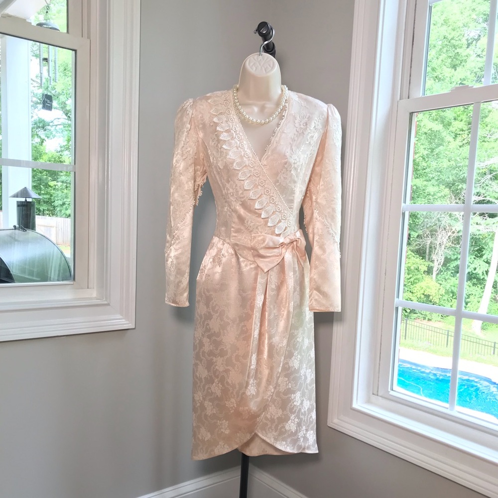 Vintage Scott McClintock Petite’s Blush Victorian Lace Formal Dress - Women’s 4P